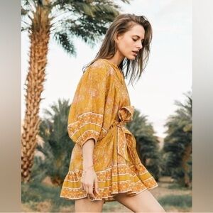 Cleobella Magdalena Mini Dress Print Puff Sleeve